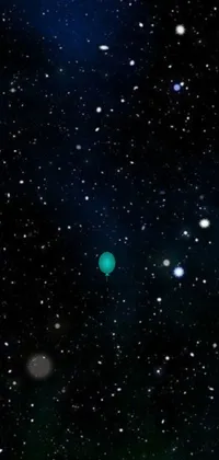 This live wallpaper showcases a stunningly dark teal outer space backdrop filled with a multitude of glittering stars