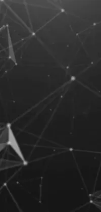 This artistic phone live wallpaper boasts black and white triangle clusters, Pexels imagery, generative art style, earth wire background, 240p video, blockchain, and dot-and-line details