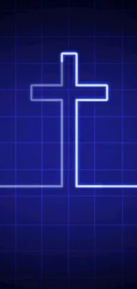 Introducing a new phone live wallpaper featuring a minimalist glowing cross surrounded by a tranquil blue background