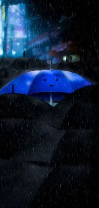 Sky Electric Blue Umbrella Live Wallpaper