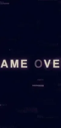 This phone live wallpaper features a dark background with the bold white words "game over" displayed prominently