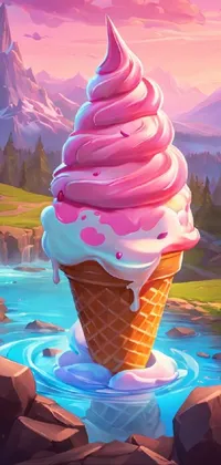 Sky Ice Cream Cone Food Live Wallpaper