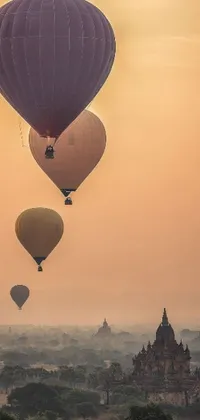 Get a stunning live wallpaper for your phone with a hot air balloons theme, perfect for those who long for freedom and adventure