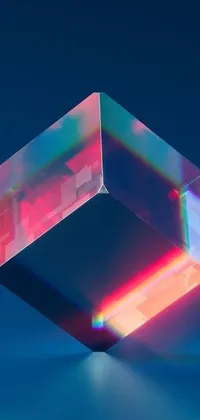 This live wallpaper for your phone boasts a clear cube filled with a rainbow-colored light that flows outwardly from its center