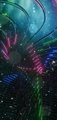 Introducing a captivating phone live wallpaper with mesmerizing lights that dance around the screen