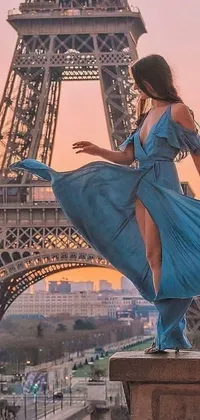 This stunning live wallpaper features the iconic Eiffel Tower in Paris as a backdrop