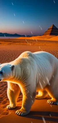 Sky Light Polar Bear Live Wallpaper