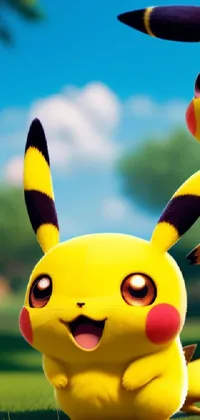 This live wallpaper features two iconic characters from the beloved Pokemon franchise - pikachu