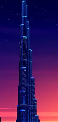 This phone live wallpaper showcases a striking skyscraper in the heart of a busy city, inspired by the vibrant architecture found in GTA and Warcraft