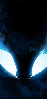 Dialga the legendary Pokemon wallpaper showcases a pair of glowing eyes in close-up against a dark backdrop