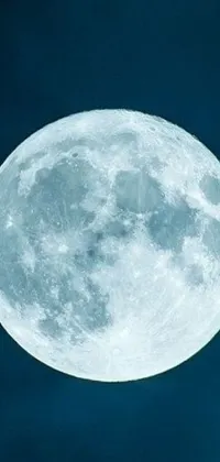This stunning phone live wallpaper showcases a plane flying in front of a circular white full moon, set against a vibrant background created with white and cyan shades