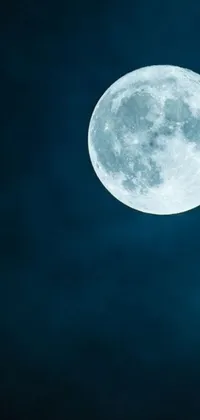 This live wallpaper features a breathtaking, middle close-up shot of a plane flying across a circular, white full moon against a beautiful, tenebrous blue background