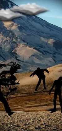 Sky Mountain People In Nature Live Wallpaper