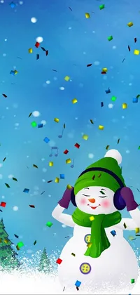 Sky People In Nature Snowman Live Wallpaper