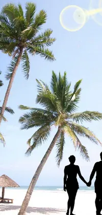 Sky People On Beach Azure Live Wallpaper