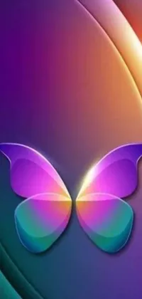 This eye-catching live wallpaper features a purple butterfly sitting on top of a matching purple background, with stunning rainbow wings that are full of vibrant colors
