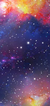 This phone live wallpaper features a breathtaking space art of stars scattered across the night sky