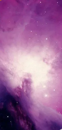 This phone live wallpaper showcases a captivating purple galaxy with an adorable smiley face