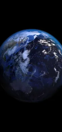 Description: This live wallpaper showcases an incredible, realistic photograph of Earth taken from space