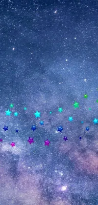 This stunning live wallpaper showcases a captivating image of stars in the sky, designed by a talented artist