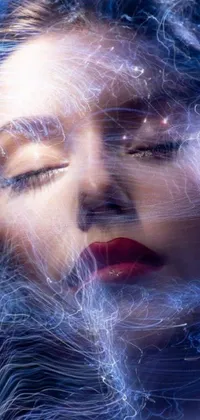 This electric and captivating close up wallpaper depicts a woman in a trance with her eyes closed
