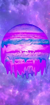 Get this amazing live wallpaper for your phone! Featuring a mouth-watering cake with sugary icing right in the center of a mystical galaxy, you'll be transported to another world