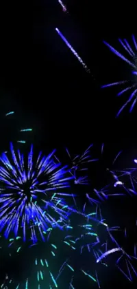 This phone live wallpaper boasts a stunning display of colorful fireworks bursting in the sky