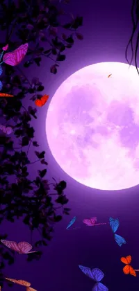 Sky Purple Moon Live Wallpaper