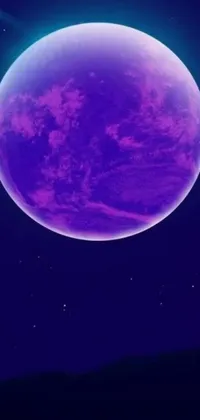 Looking for a unique live wallpaper to add to your phone? Check out this stunning digital art piece featuring a purple planet and star in the background