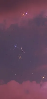 Add some sparkle to your phone with this mesmerizing live wallpaper of stars against a pink cloudy background