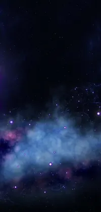 This stunning phone live wallpaper features a magnificent galaxy filled with mesmerizing blue and purple stars, space art, and misty space vapor