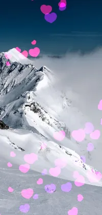 Experience the thrill of snowboarding down a snow-covered mountain slope with this stunning live wallpaper for your phone
