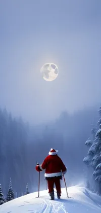 Sky Snow People In Nature Live Wallpaper