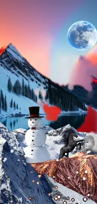 Sky Snowman Mountain Live Wallpaper