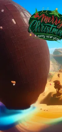 This phone live wallpaper features a sandy beach with a giant ball in vivid HD 4k game screenshot