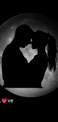 Infuse your device with romantic vibes using this live wallpaper! Set against the stunning backdrop of a full moon and starry sky, the outlined silhouettes of a loving couple engaged in a passionate kiss leave plenty of room for your own imagination to wander
