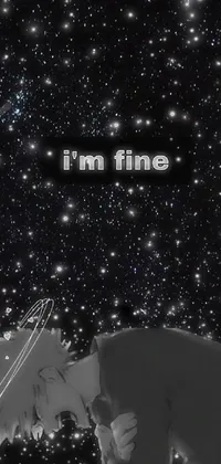 This stunning phone live wallpaper showcases a powerful black and white photograph with the timely message "I'm fine"