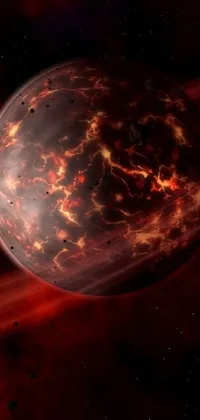 This stunning phone live wallpaper features a mesmerizing digital art piece with a planet and star in the background
