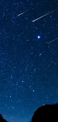 This mobile live wallpaper is a stunning representation of the night sky