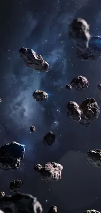 Looking for a stunning live wallpaper for your phone that features flying rocks in space? Look no further than this space-themed wallpaper inspired by NASA's deep dark universe