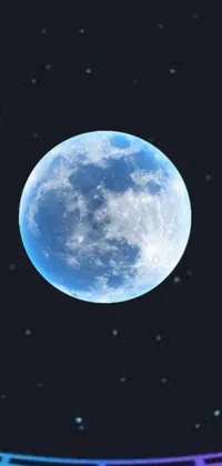 This phone live wallpaper features a digital rendering of a full moon known as Artemis or Selene