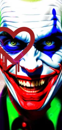 This phone live wallpaper depicts a stunning close-up of a person wearing a suit and tie, based on the Joker game icon