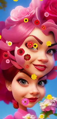 Looking for a stunning live wallpaper to make your phone screen stand out? Look no further than this captivating artwork! Featuring two girl characters in a Disney Pixar 3D style, this digital artwork is, without a doubt, a masterpiece