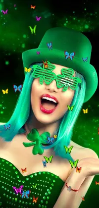 Smile Green Facial Expression Live Wallpaper