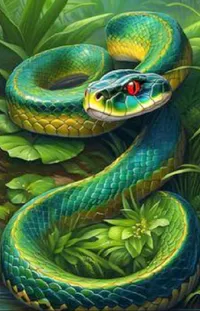 Snake Botany Green Live Wallpaper