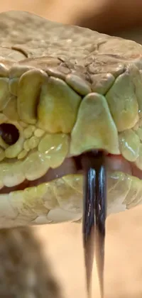 This phone live wallpaper depicts an enraged snake with its mouth wide open