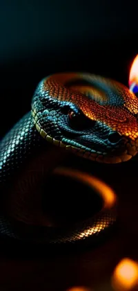Snake Scaled Reptile Flash Photography Live Wallpaper