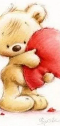 Looking for some love and warmth on your phone's screen? "Teddy Love Live Wallpaper" features an endearing painting of a cuddly teddy bear holding onto a heart, radiating love and care