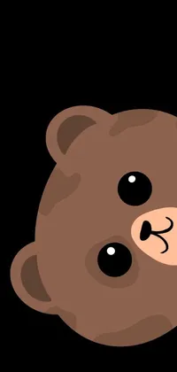 This phone live wallpaper features a charming vector art illustration of a stuffed teddy bear in a close-up view