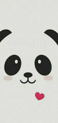 This adorable phone live wallpaper features a beautiful close-up of a panda's face on a pristine white background